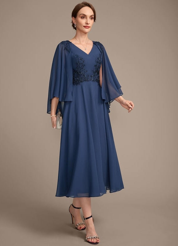 Robe de Soirée Élégance Marine Chiffon - gallery 5