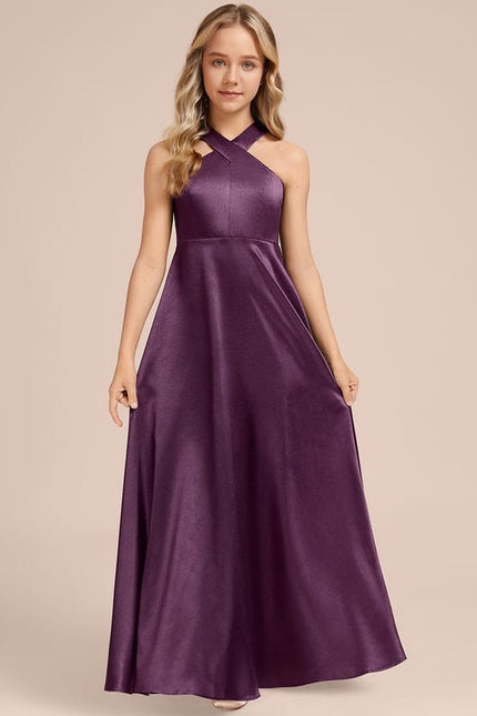Robe de Soirée Violet Satiné Chic - gallery 3