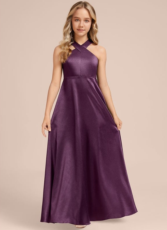 Robe de Soirée Violet Satiné Chic - gallery 3
