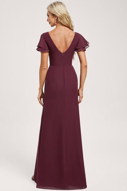 Robe de Soirée Longue Bordeau Chic - gallery 4
