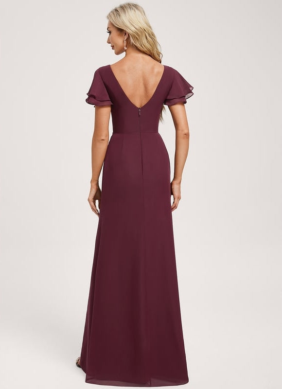 Robe de Soirée Longue Bordeau Chic - gallery 4