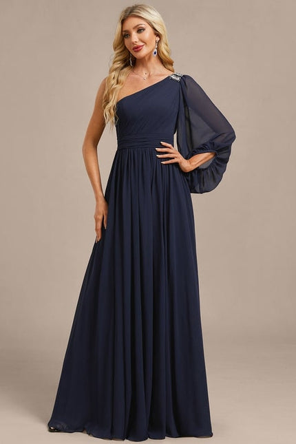 Robe de Soirée Mousseline Asymétrique - gallery 3