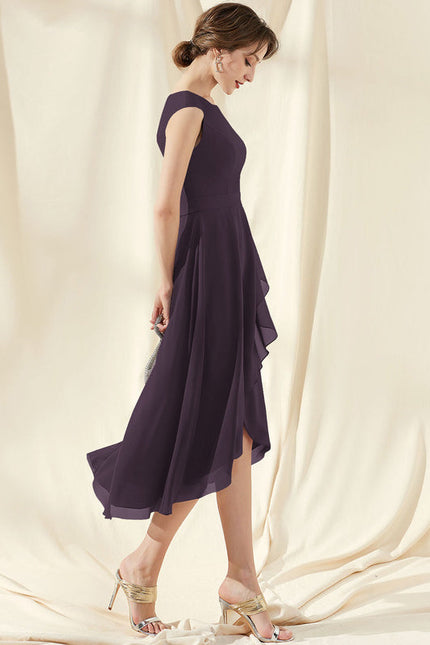 Robe de Soirée Vaporeuse Prune - gallery 3