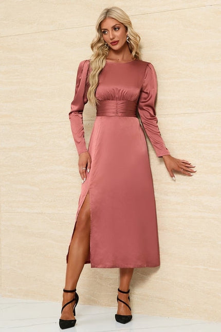 Robe de Soirée Satinée Sage - gallery 4
