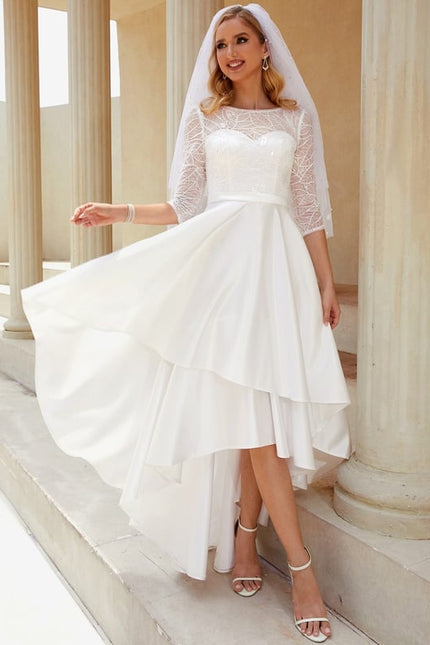 Robe De Soirée Asymétrique Blanche - gallery 4