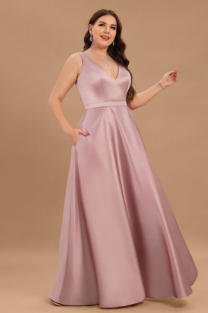 Robe de Soirée Satin Mauve Élégant - gallery 4