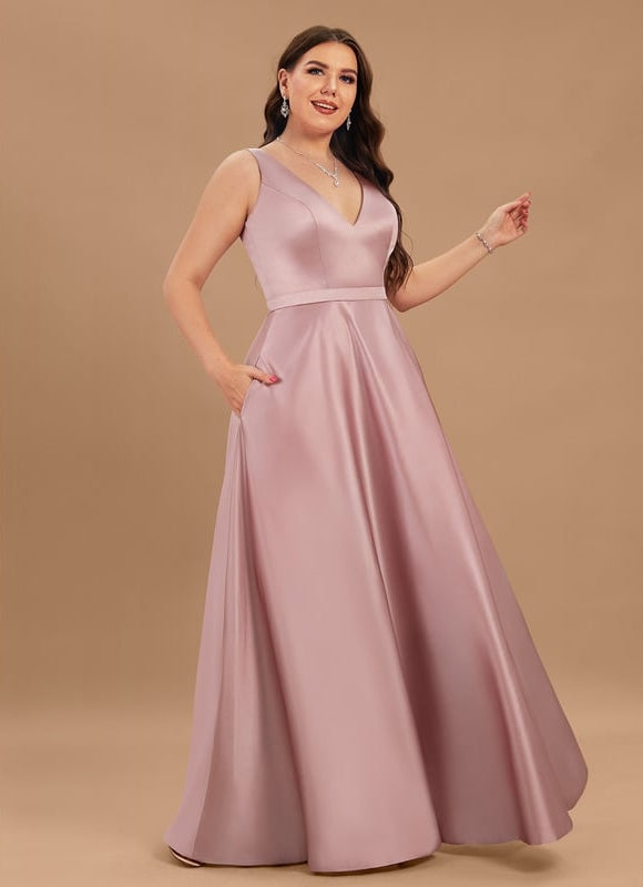 Robe de Soirée Satin Mauve Élégant - gallery 4