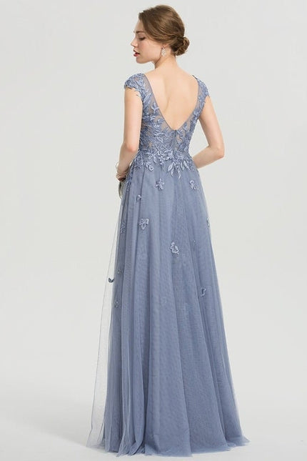 Robe de Soirée Tulle Grise - gallery 8