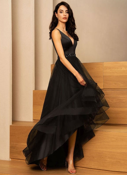 Robe de Soirée Noir Élégance Tulle