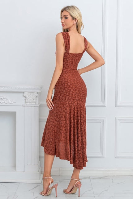 Robe de Soirée Jacquard Terracotta - gallery 2