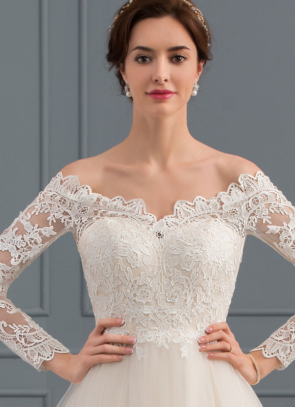 Robe de Soirée Longue Blanche Princesse Dentelle - gallery 7