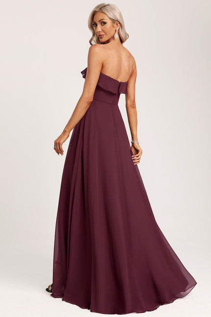 Robe de Soirée Élégance Vin Rouge - gallery 6