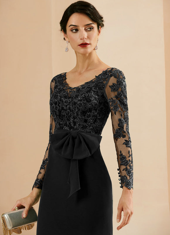 Robe Longue Noire Dentelle Soirée Paillettes - gallery 6