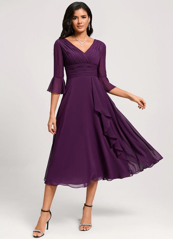 Robe de Soirée Florale Marine - gallery 6