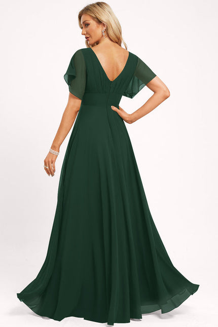 Robe de Soirée Mousseline Beige - gallery 4