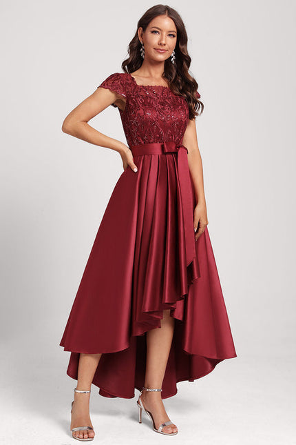 Robe de Soirée Rouge Satin Élégant - gallery 3