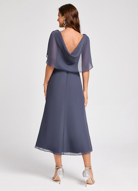 Robe de Soirée Florale Marine - gallery 3
