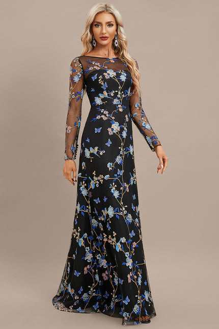Robe de Soirée Floral Noir Chic - gallery 4