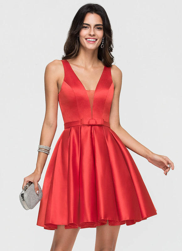 Robe de Soirée Satin À Volants