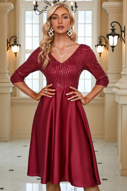 Robe de Soirée Bordeaux Éclatante - gallery 5