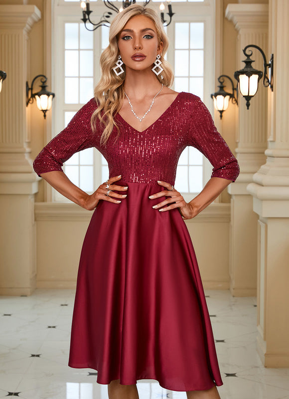 Robe de Soirée Bordeaux Éclatante - gallery 5