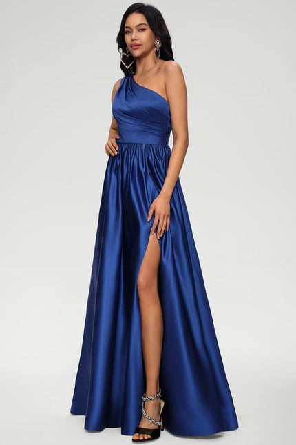 Robe de Soirée Bleu Satiné - gallery 2