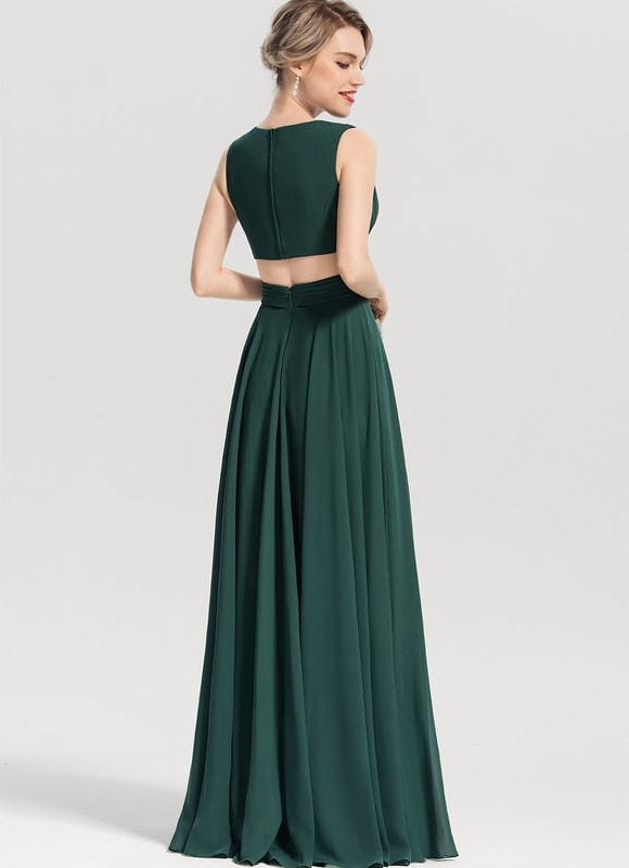 Robe de Soirée Fluide Émeraude - gallery 3