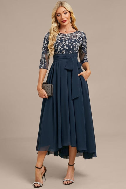 Robe de Soirée Fluide Marine Élégante - gallery 2