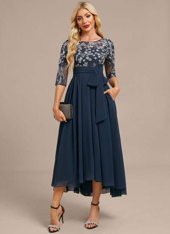 Robe de Soirée Fluide Marine Élégante - gallery 2