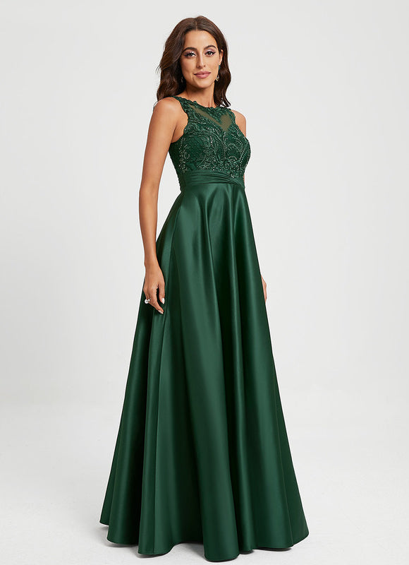 Robe de Soirée Élégance Satinée Émeraude - gallery 2