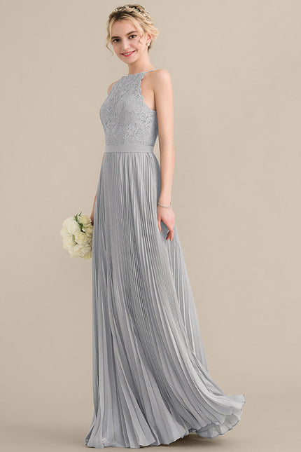 Robe de Soirée Gris Éthéré Plissé - gallery 3