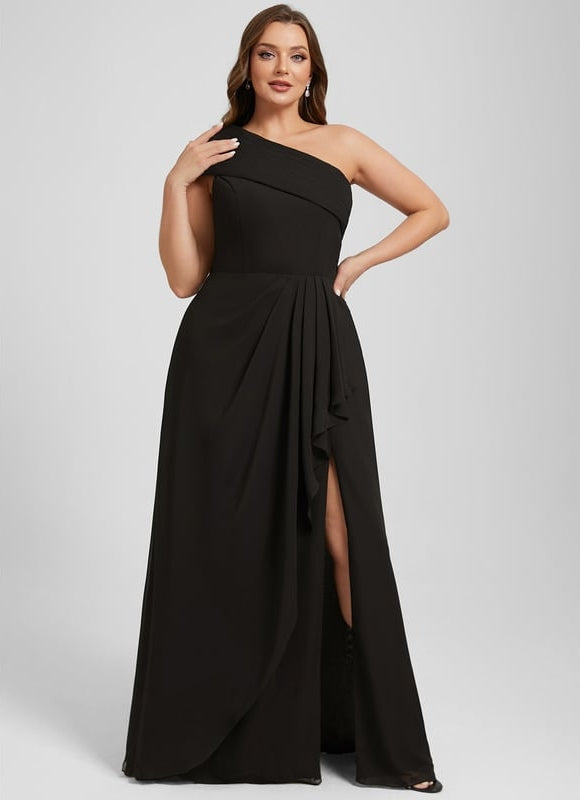 Robe de Soirée Satin Noir Élancé - gallery 8