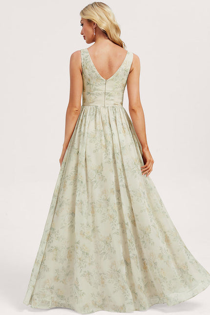 Robe de Soirée Mousseline Beige - gallery 5