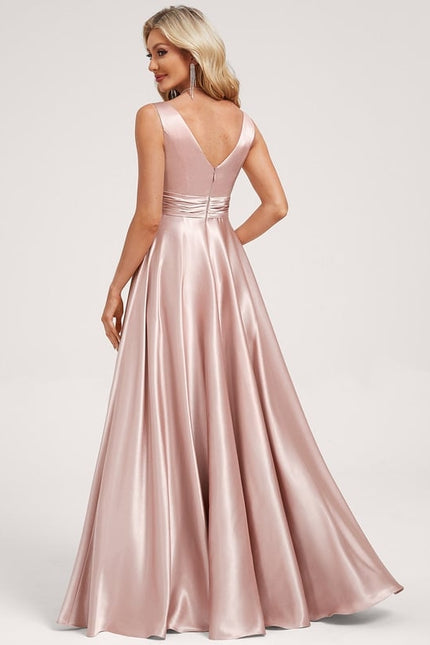 Robe de Soirée Dorée Fluide - gallery 4