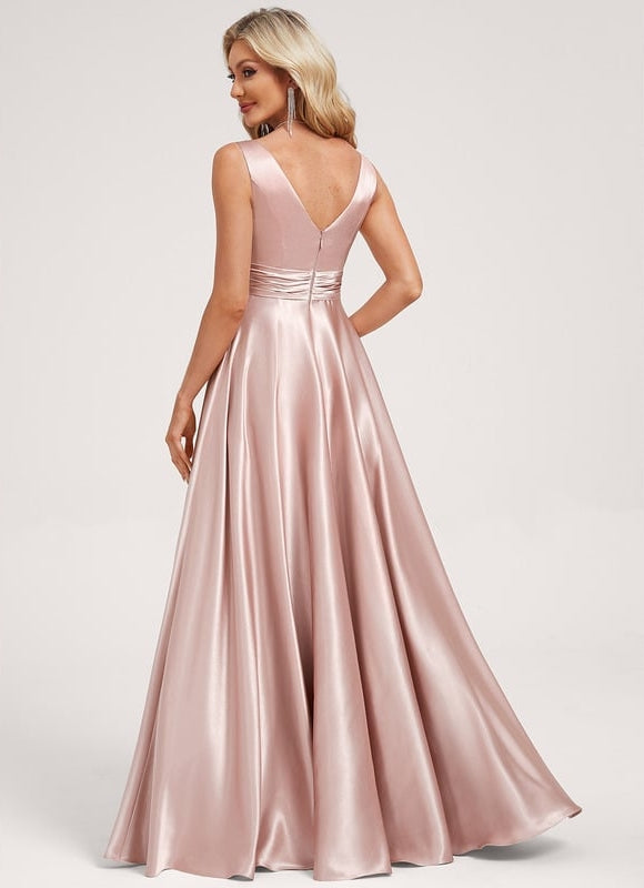 Robe de Soirée Dorée Fluide - gallery 4