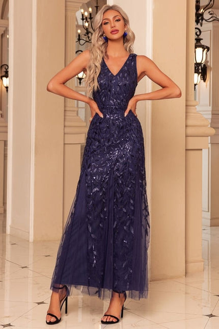 Robe de Soirée Maxi Paillettes Tulle