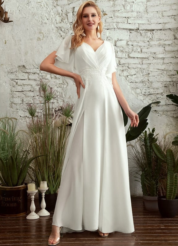 Robe de Soirée Vaporeuse Écrue - gallery 4