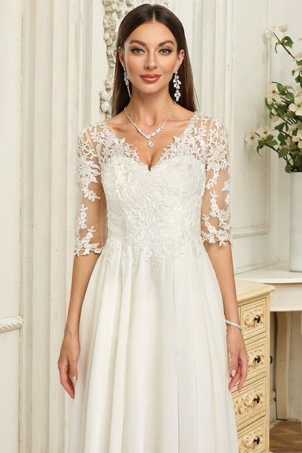 Robe De Soirée En Soie Blanche - gallery 4