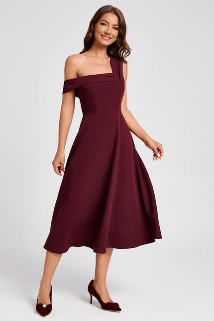 Robe de Soirée Flottante Bordeaux