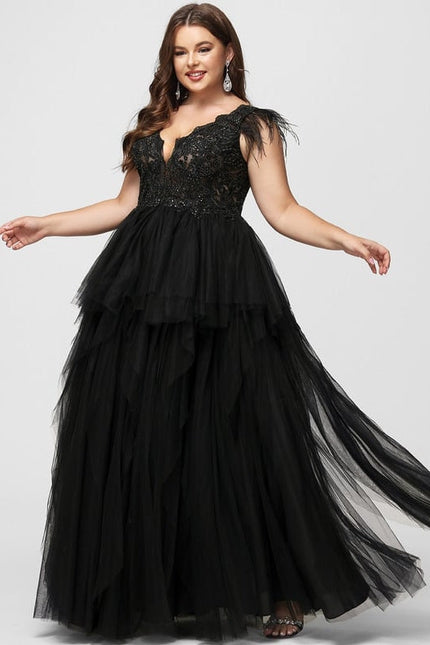 Robe De Soirée Plume Longue - gallery 9