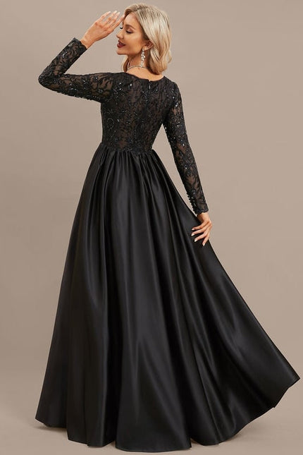 Robe de Soirée Luxe Satin Noir - gallery 6
