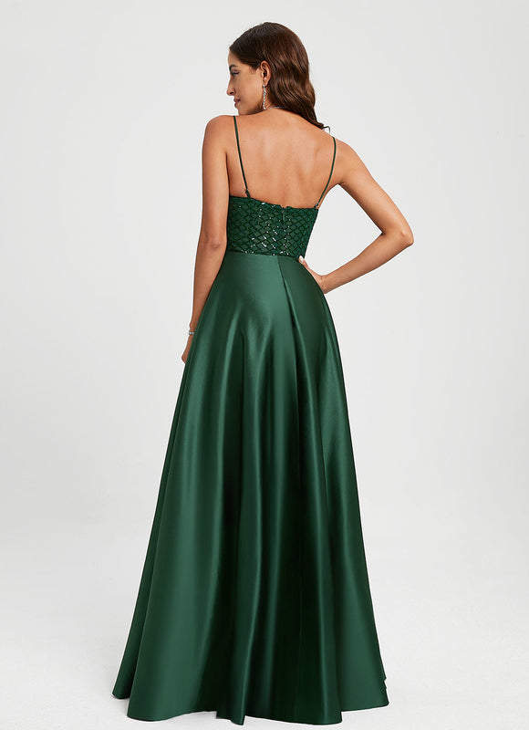 Robe de Soirée Élégance Émeraude Satinée - gallery 2