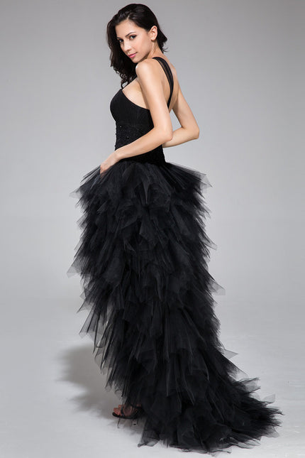 Robe de Soirée Élégance Tulle Noir - gallery 4