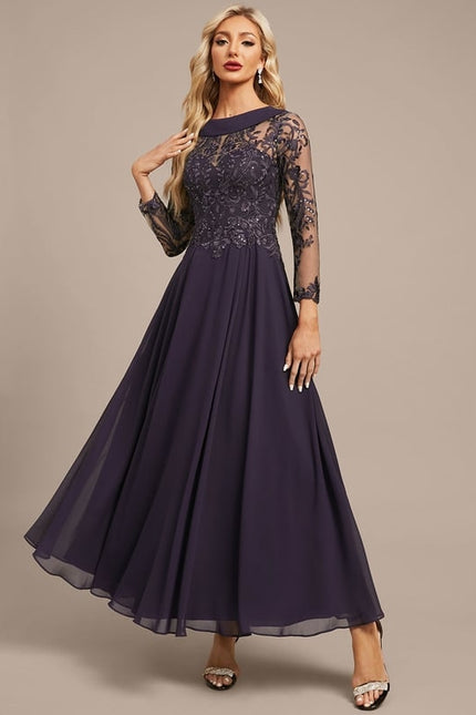 Robe de Soirée Chic Illusion Mousseline - gallery 3