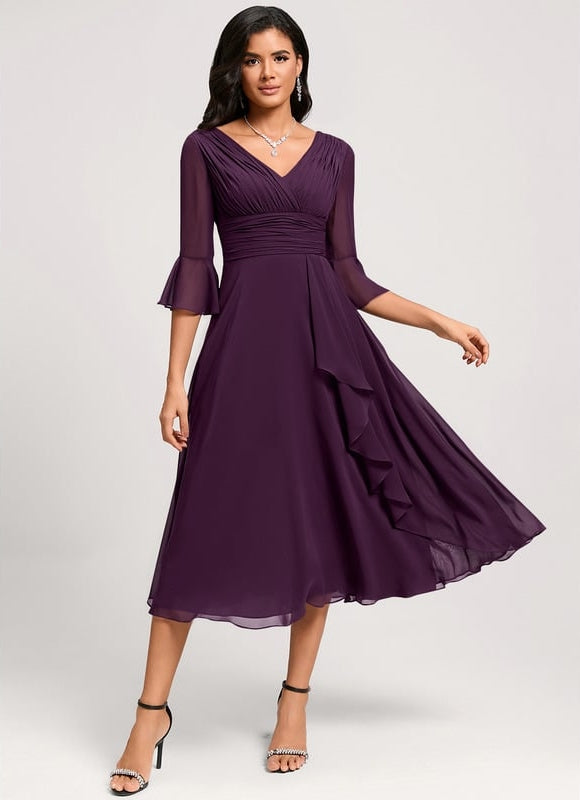 Robe de Soirée Florale Marine