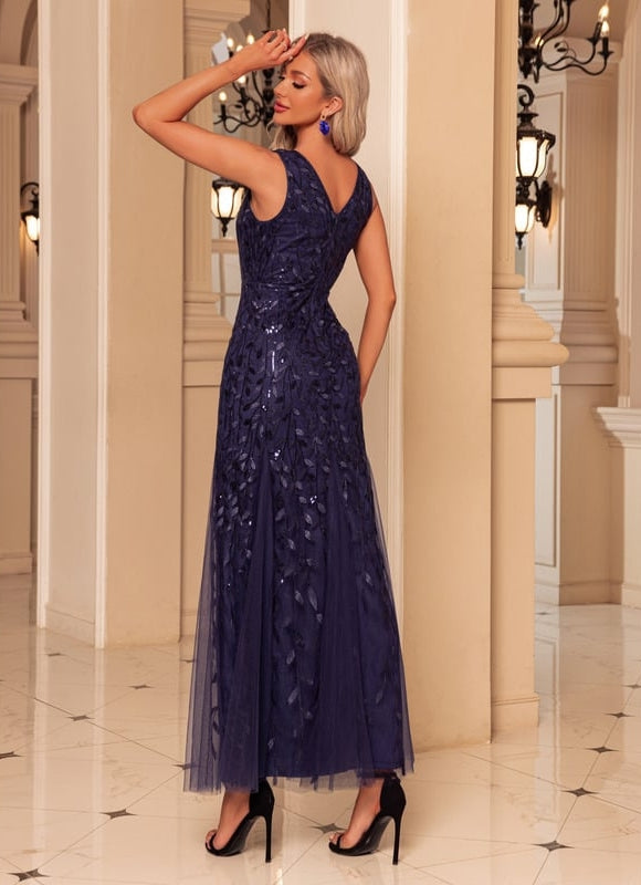 Robe de Soirée Maxi Paillettes Tulle - gallery 1