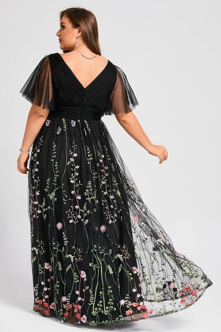 Robe de Soirée Floral Éclat Noir - gallery 8