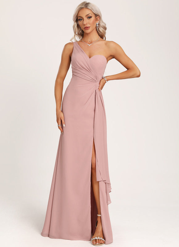 Robe de Soirée Asymétrique Fluide