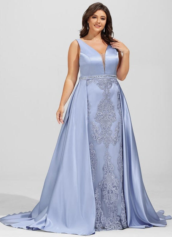 Robe de Soirée Céleste Satiné - gallery 8