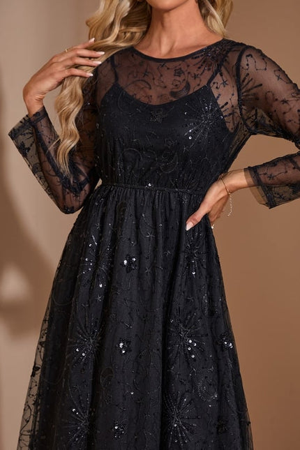 Robe de Soirée Étoilée Noire - gallery 3